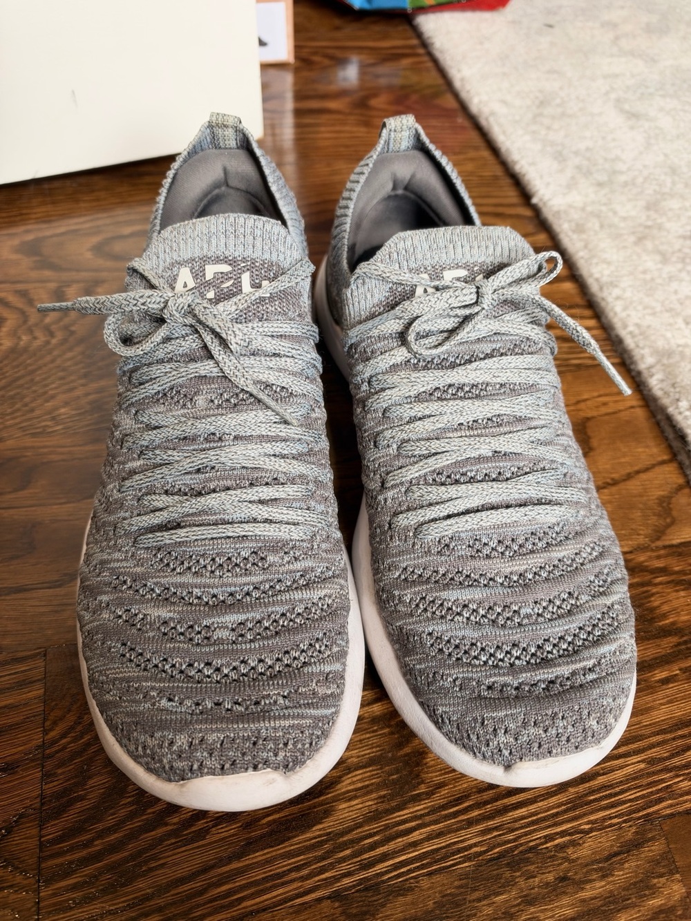 APL Women's Gray Knit Lace-Up Athletic Sneakers